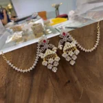 Diamond Alike Earrings with Earchains SBDEE195 - Image 2