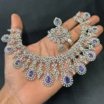 Silver or Rodium Finish Necklace SBSFN526 - Image 5