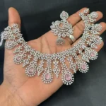 Silver or Rodium Finish Necklace SBSFN526 - Image 4