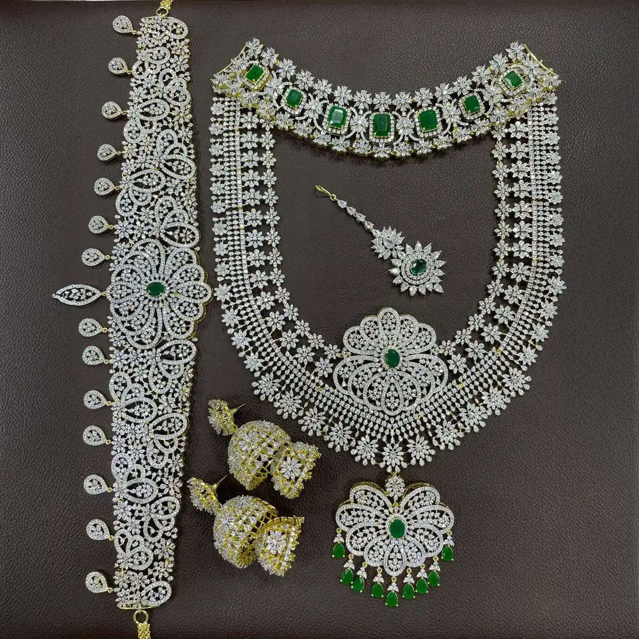 WhatsApp Image 2025-12-30 at 6.52.44 PM_11zon Diamond Alike Heavy Bridal Combo Set SBDHBCS583 - Image 1