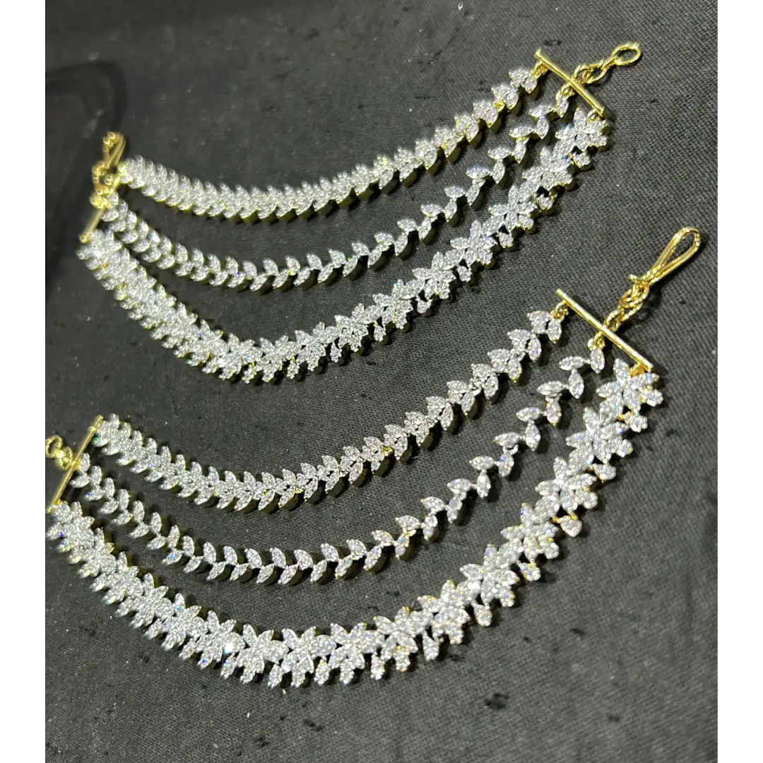 Diamond Alike Earchains leafs Diamond Alike Earchains White SBDAEW647 - Image 1