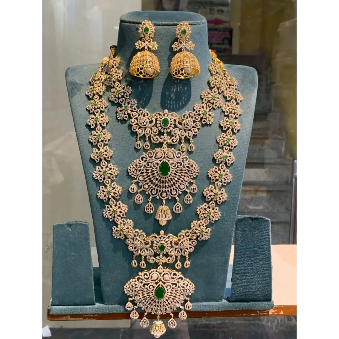Diamond Alike full set necklace gr Diamond Alike Full Set Necklace SBDAFSN643 - Image 1