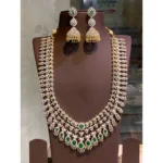 Diamond Alike Long Haram With Earrings SBDALHWE666 - Image 2